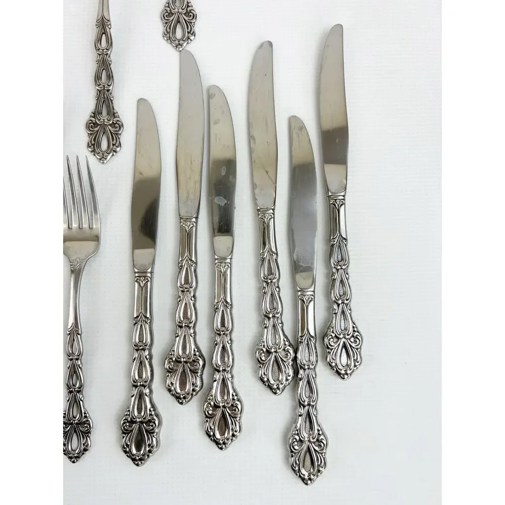 Oneida Chandelier Community Stainless Flatware Serving Spoons Fork Knife 38 Pcs